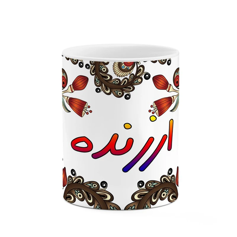 ماگ کاکتی مدل اسم ارزنده طرح سنتی گل و بته کد mgh43428