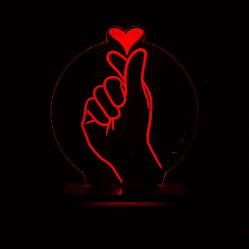  چراغ خواب سان لیزر طرح عاشقانه قلب روی دست مدل تک رنگ