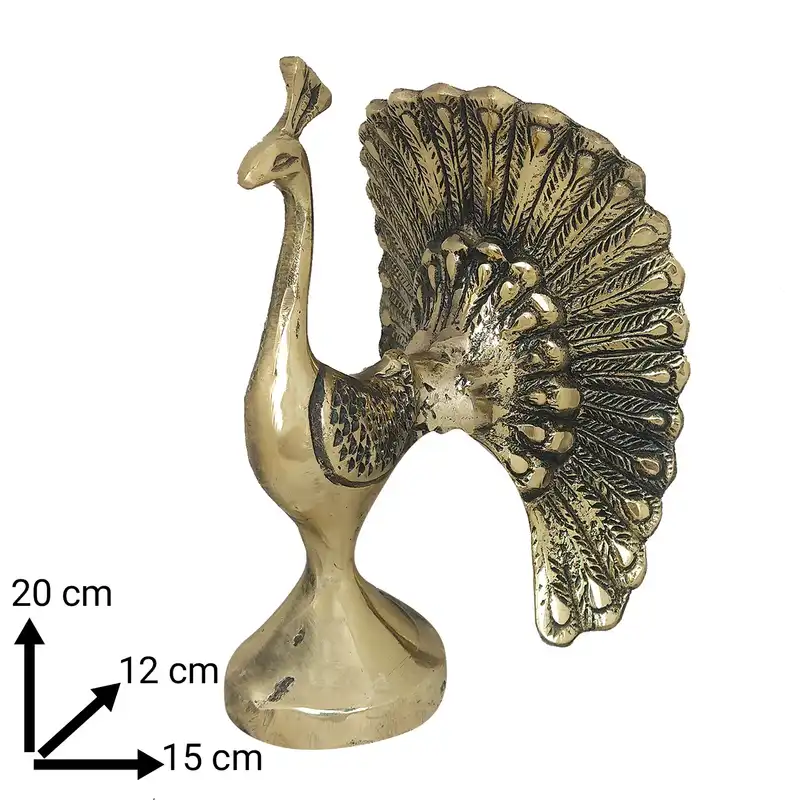 مجسمه برنجی مدل طاووس دم چتری