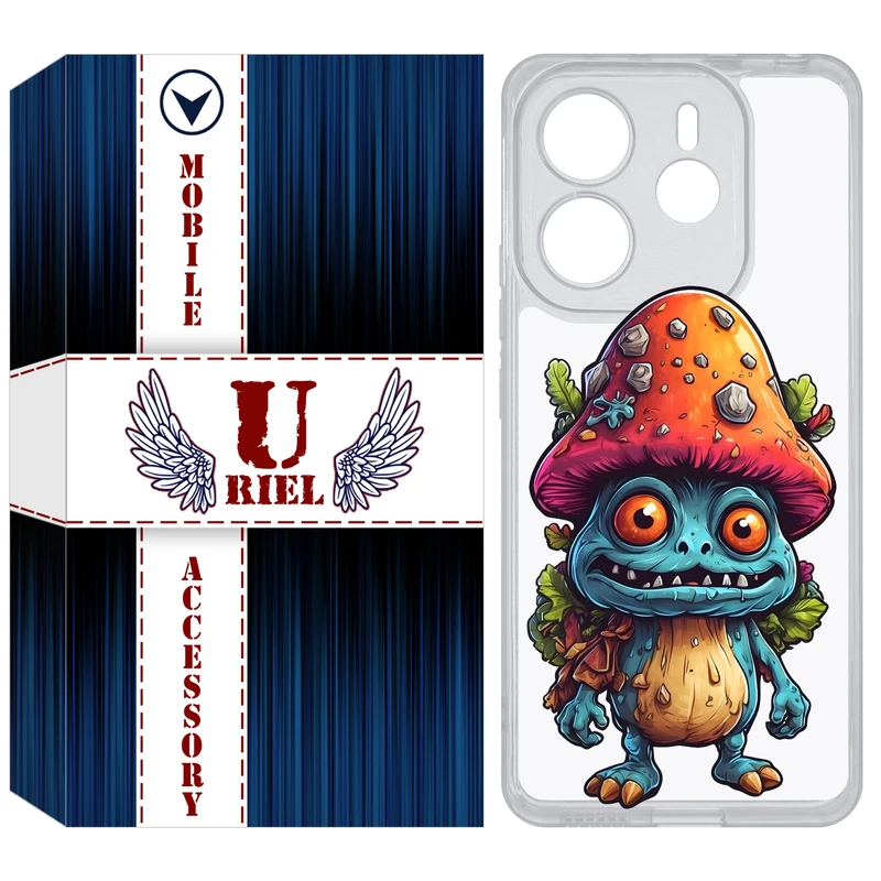 کاور یوریل مدل Clear کد 47 طرح قارچ مناسب برای گوشی موبایل شیائومی Redmi Note 14 4G