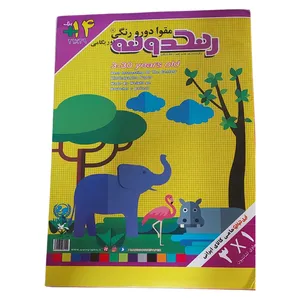 مقوا رنگی اوریگامی رنگدونه مدل دو رو سایز 21 ×29 سانتی متر بسته 14 عددی