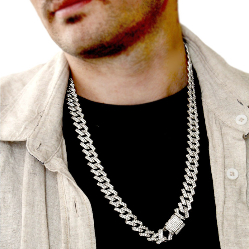 زنجیر مردانه مدل فول نگین