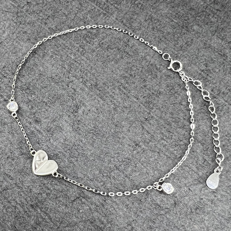 پابند نقره زنانه گیرا مدل قلب کد G567