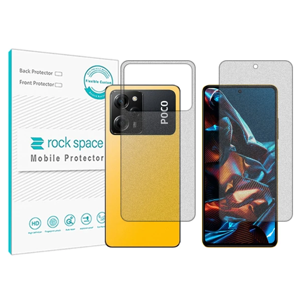 محافظ صفحه نمایش مات راک اسپیس مدل HyMTT مناسب برای گوشی موبایل شیائومی Poco X5 Pro به همراه محافظ پشت