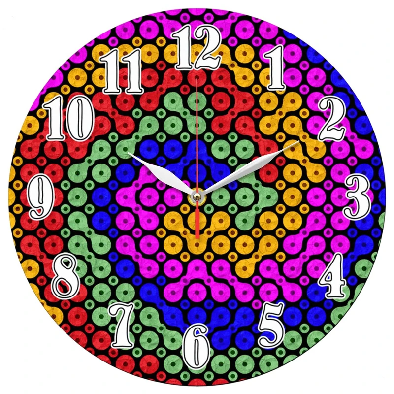 ساعت دیواری طرح انتزاعی رنگارنگ کد 1432
