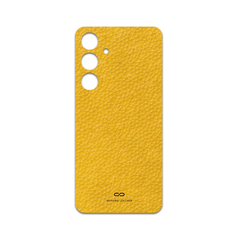 برچسب پوششی ماهوت مدل Mustard-Leather مناسب برای گوشی موبایل سامسونگ Galaxy S24 FE