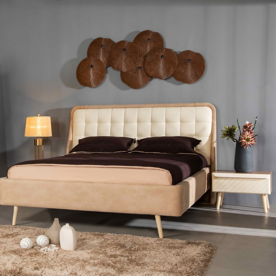 تخت خواب دو نفره مدل 191 سایز 180x200 سانتی متر