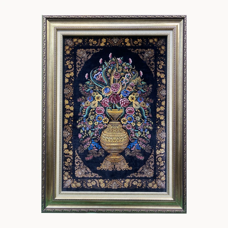 تابلو فرش دستباف طرح گلدانی کد ۲۱۵۳۰۲۷۳