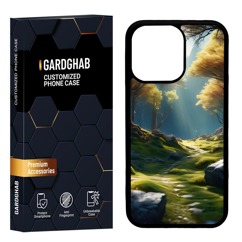 کاور گارد قاب مدل پشت گلس هنری مناسب برای گوشی موبایل اپل iPhone 13 Pro