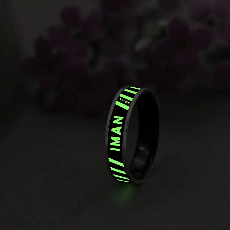 انگشتر ناکسیگو مدل شب تاب طرح ایمان کد RB15894