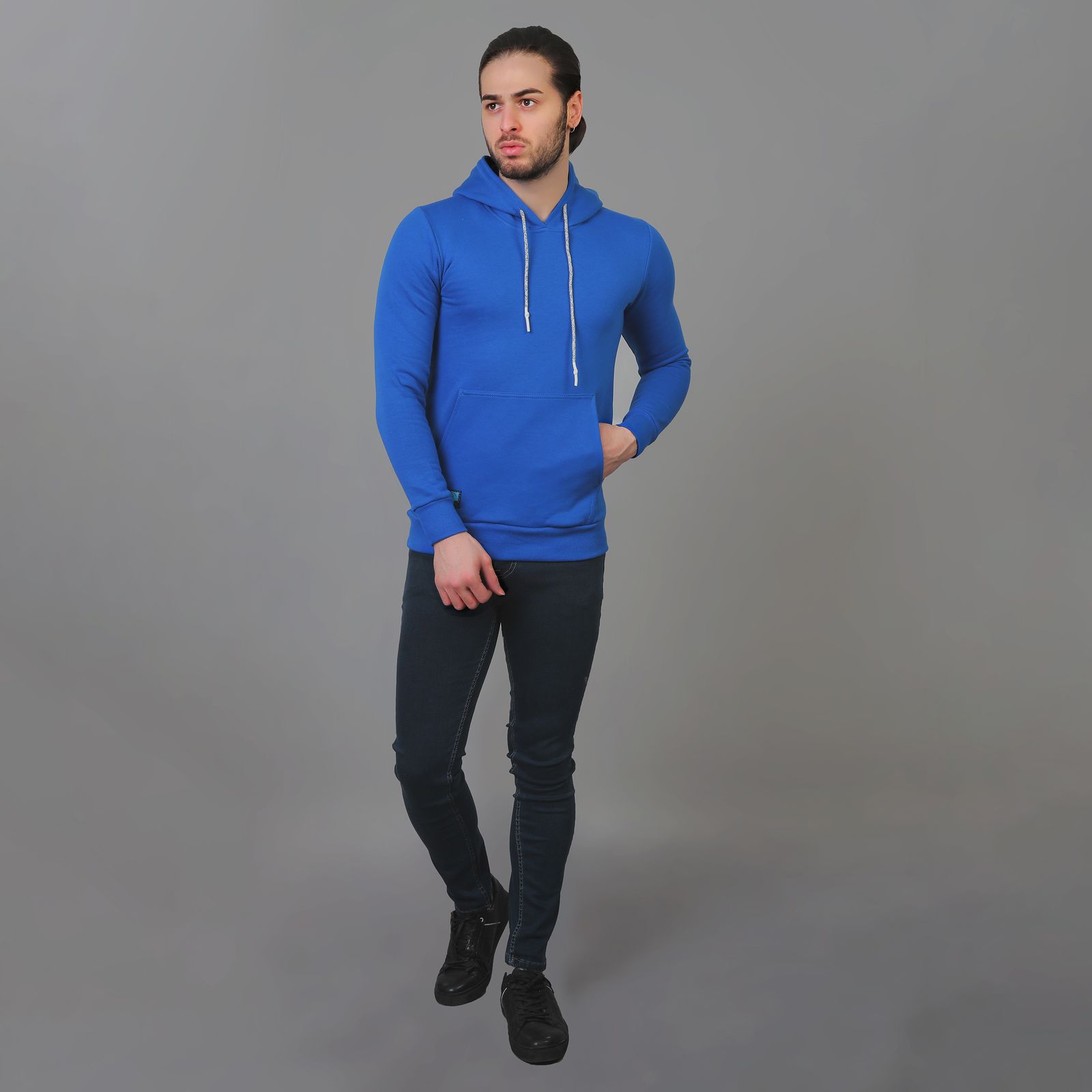 هودی مردانه باینت کد 606-16 رنگ آبی -  - 6