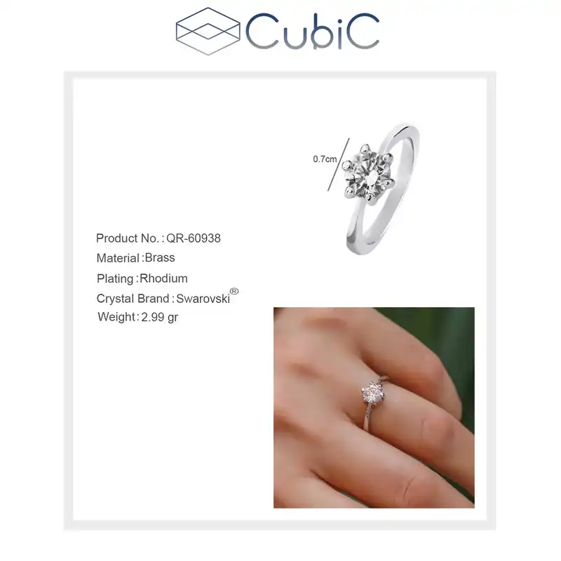 انگشتر زنانه کوبیک مدل QR-60938