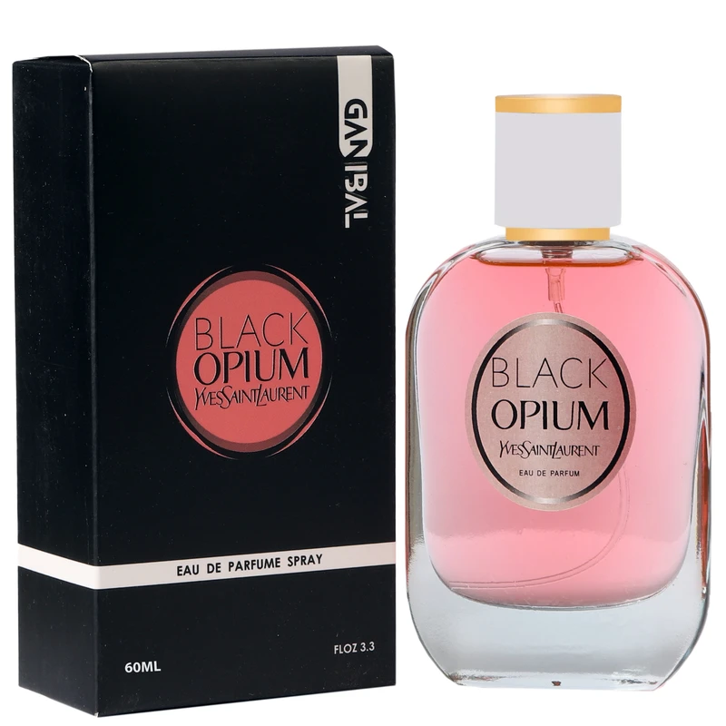 ادوپرفیوم زنانه گانیبال مدل بلک اوپیوم با رایحه گرم و شیرین حجم 60 میلی‌لیتر