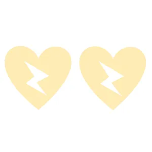 گوشواره طلا 18 عیار زنانه کرابو طرح قلب و رعد مدل Kr5068