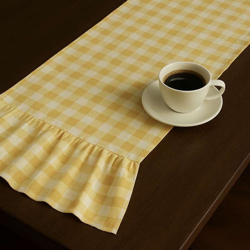 رانر مدل چهارخانه چین دار سایز 130x43 سانتی‌متر