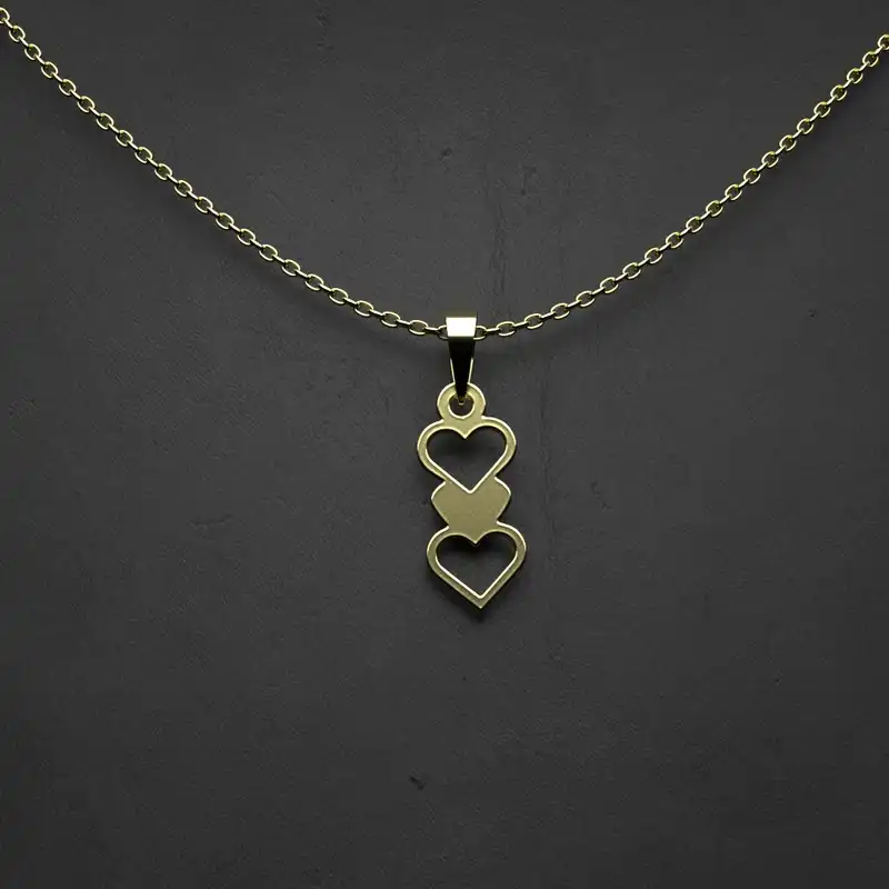 گردنبند طلا 18 عیار زنانه مدوپد مدل قلب کد GG2-1-1110