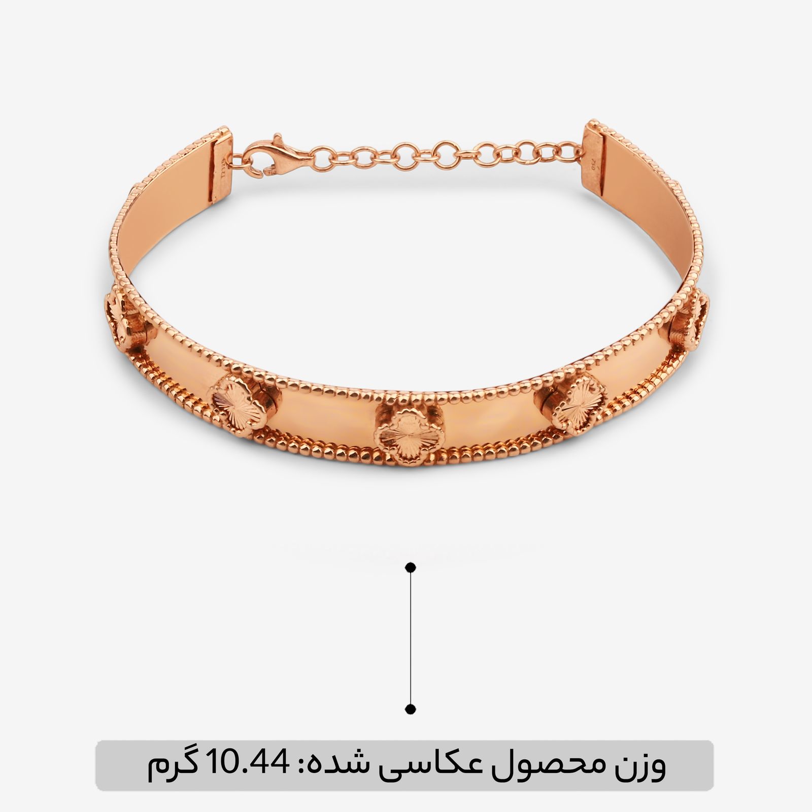 دستبند النگویی طلا کم اجرت 18 عیار زنانه گلدم مدل B444004 -  - 6