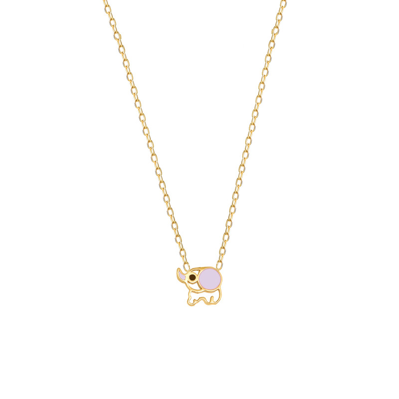 گردنبند طلا 18 عیار بچگانه ماوی گالری مدل فیل خطی