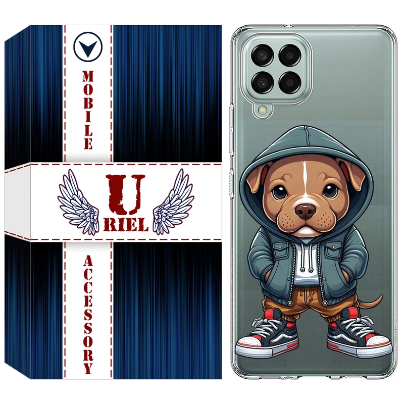 کاور یوریل قاب مدل Clear کد 66 طرح سگ قهوه ای مناسب برای گوشی موبایل سامسونگ Galaxy A12 / A12 Nacho / M12 / F12