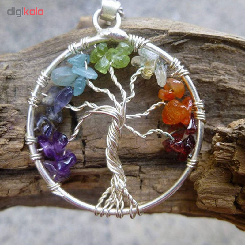 گردنبند زنانه طرح درخت مدل 7chakra گردنبند زنانه طرح درخت مدل 7chakra
