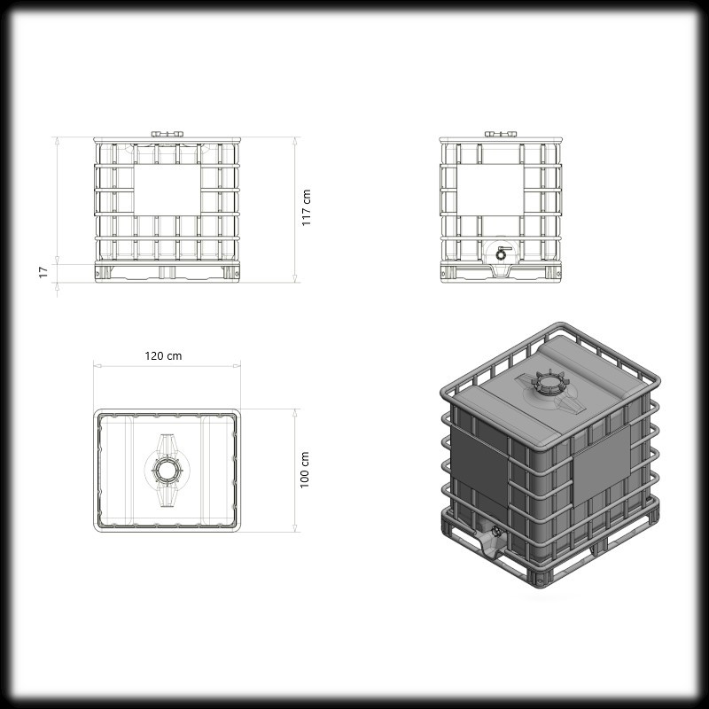 مخزن آب کد IBC-1030 حجم 1000 لیتر