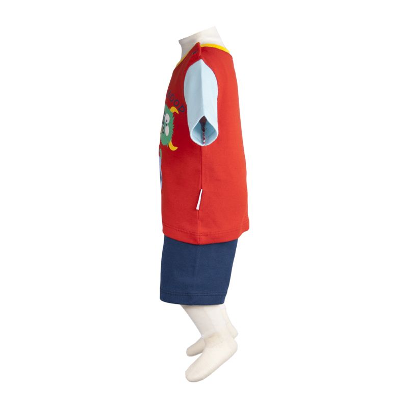 ست تی شرت و شلوارک نوزادی آدمک مدل  مانستر کد 160801 -  - 3