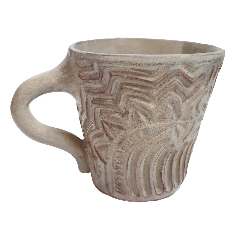 ماگ سفالی طرح برجسته 05