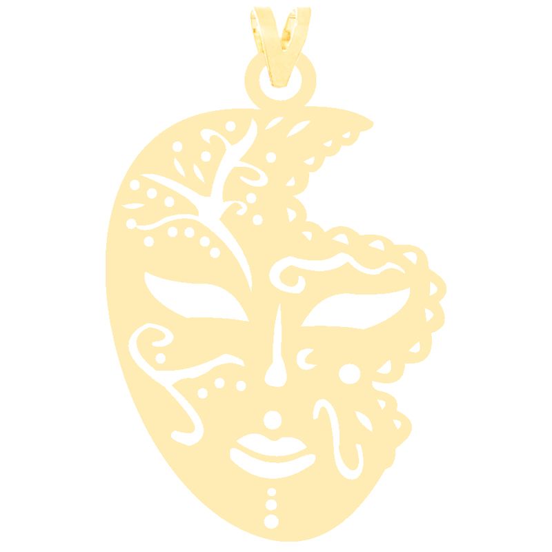 آویز گردنبند طلا 18 عیار زنانه کرابو طرح چهره و نقش مدل Kr3259 - - 1