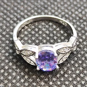 انگشتر نقره زنانه مدل سنگ آمیتیست کد P650