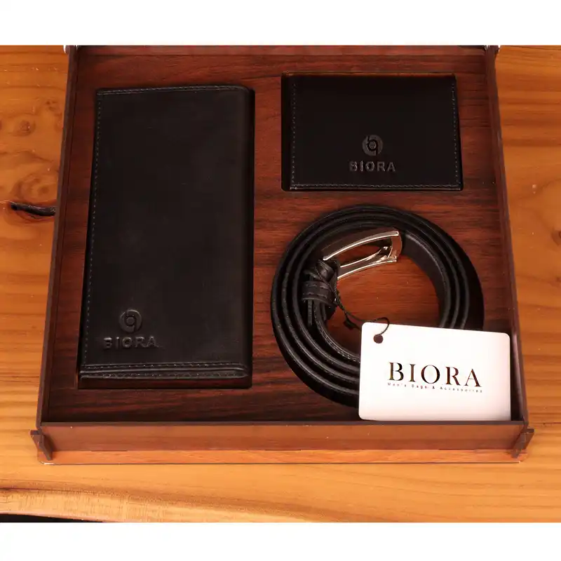 ست هدیه مردانه بیورا چرم مدل acc35