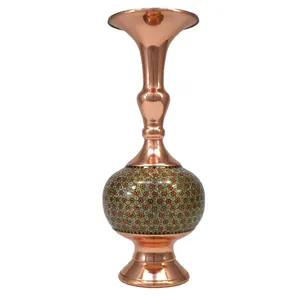گلدان خاتم کاری طرح مس شلغمی کد 25