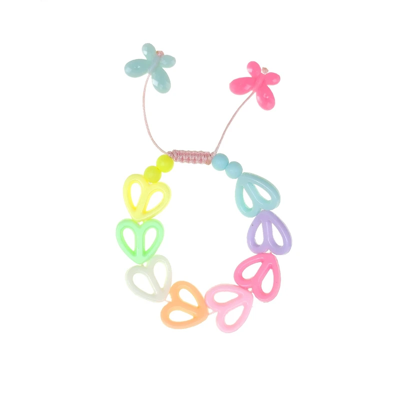 دستبند دخترانه لیمونار گالری مدل قلب تخت و پروانه