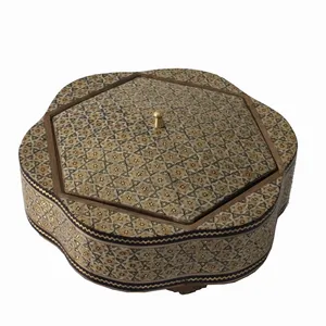 شکلات خوری خاتم کاری مدل 6 ضلعی کد 02