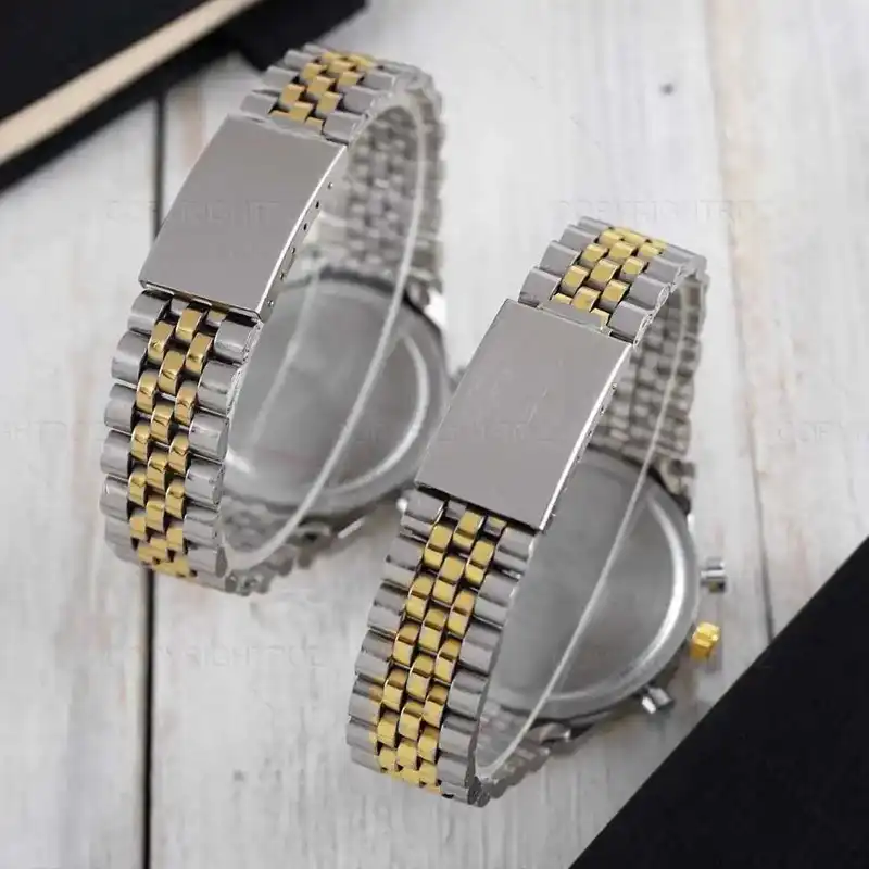 ست ساعت مچی عقربه ای  زنانه و مردانه  مدل تک موتور ساده 03