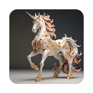 زیر لیوانی کاکتی طرح اسب تک شاخ و یونیکورن مدل mp31121