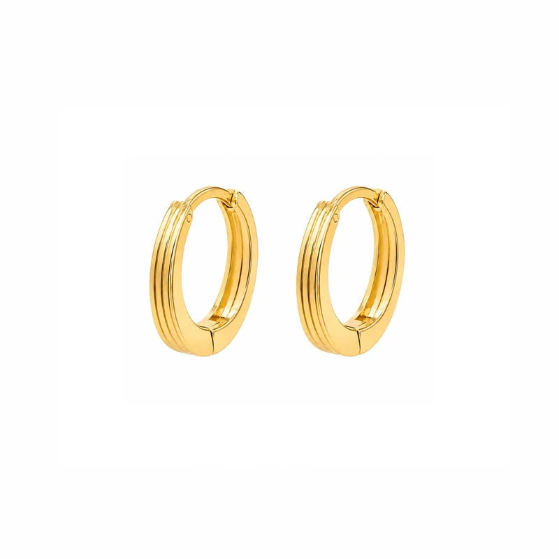 گوشواره کلیپسی طلا 18 عیار زنانه مان گالری مدل شیاردار کد EA01-0029800