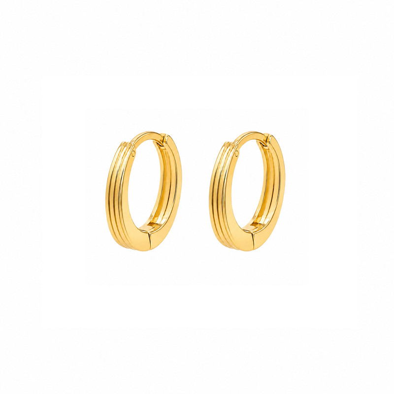 گوشواره کلیپسی طلا 18 عیار زنانه مان گالری مدل شیاردار کد EA01-0029800