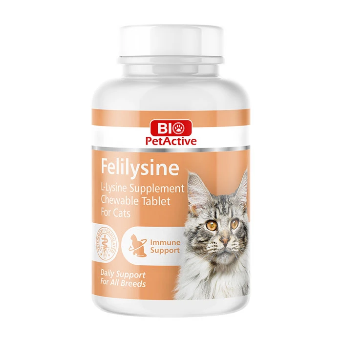 قرص تقویت سیستم ایمنی گربه بایو پت اکتیو مدل fehilysine بسته 90 عددی