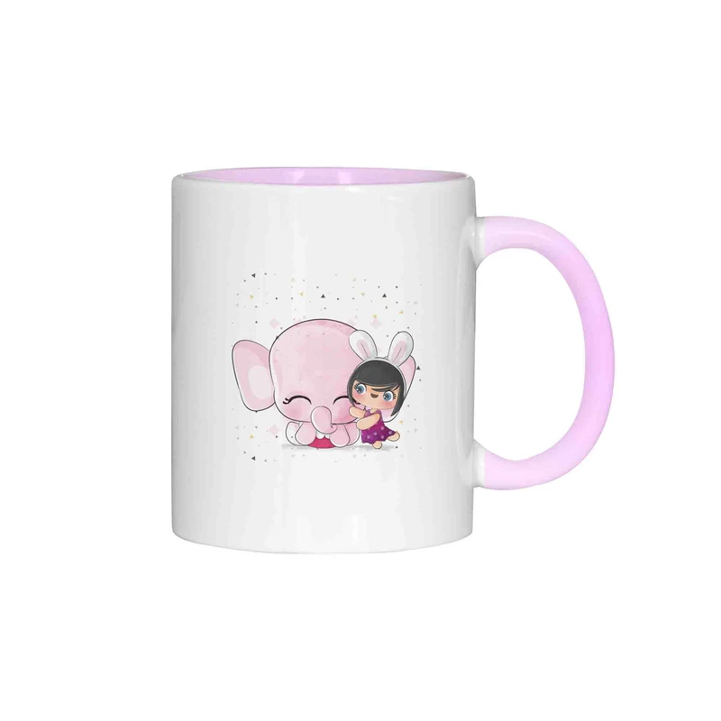 ماگ ژالینو طرح دختر و فیل کیوت کد 001