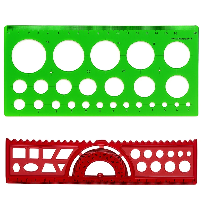 شابلون مدل دایره ژله ای به همراه خط‌کش