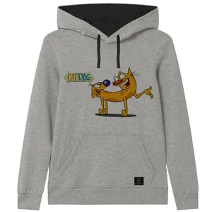 هودی پسرانه 27 مدل گربه سگ کد V36 رنگ طوسی