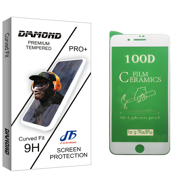 محافظ صفحه نمایش سرامیکی جی اف مدل Diamond glass مناسب برای گوشی موبایل اپل iPhone 7 Plus