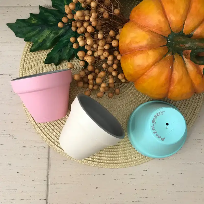 گلدان سفالی پاستل گالری مدل آبرنگی کد 3 مجموعه 3 عددی