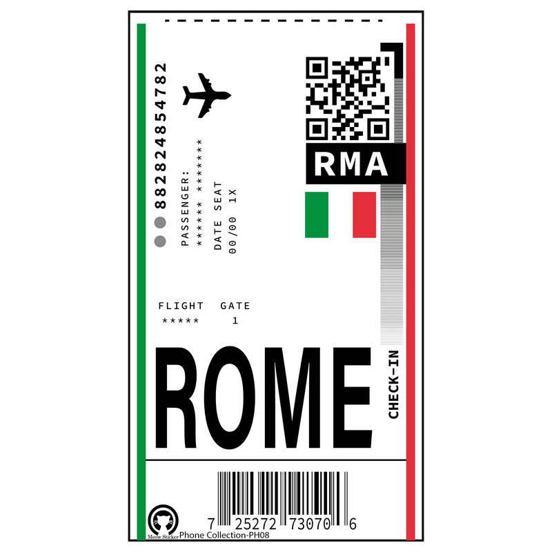 برچسب تزئینی موبایل و تبلت مدل تیکت رم- کد PH08