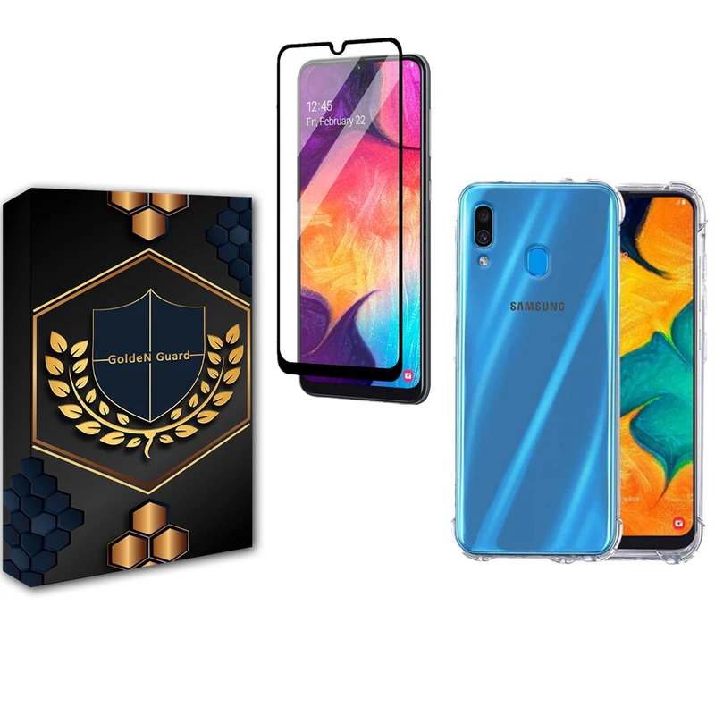 کاور گلدن گارد مدل کپسولی مناسب برای گوشی موبایل سامسونگ Galaxy A20/A30 به همراه محافظ صفحه نمایش شیشه ای