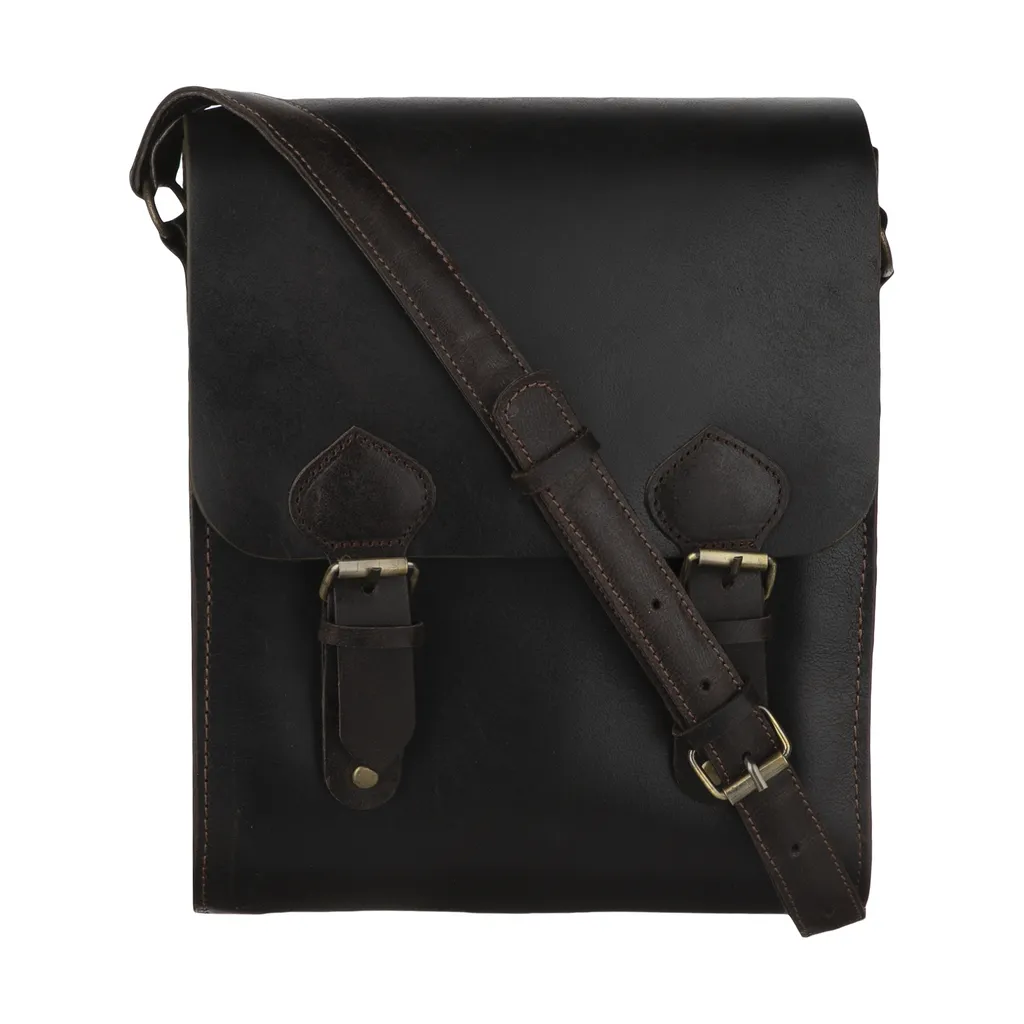 کیف رودوشی مردانه چرم لانکا مدل CB-27-Brown