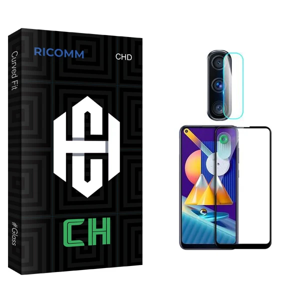 محافظ صفحه نمایش شیشه ای ریکام مدل CH Glass مناسب برای گوشی موبایل سامسونگ Galaxy M11 به همراه محافظ لنز گوشی