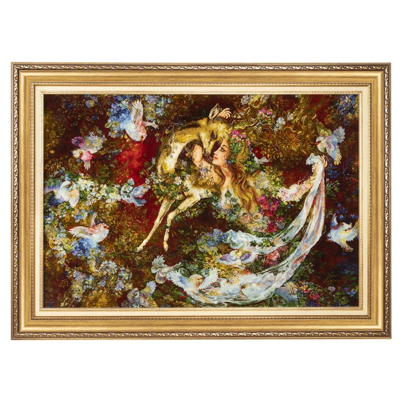 تابلو فرش دستباف سی پرشیا طرح مینیاتور نیاز نوازش کد 904255