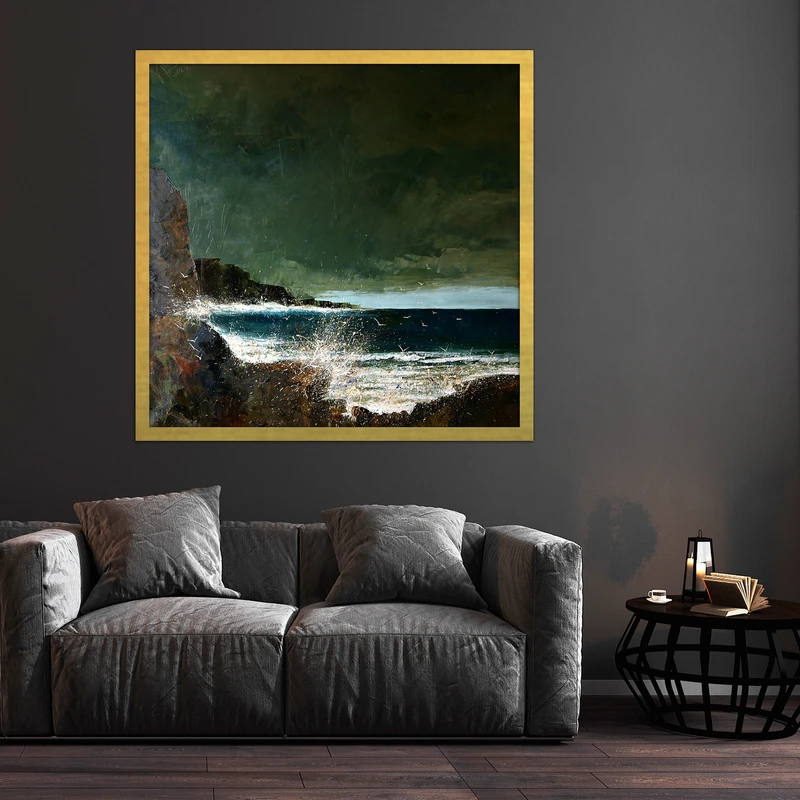 تابلو بکلیت طرح نقاشی مدل DY1041 فریم طلایی