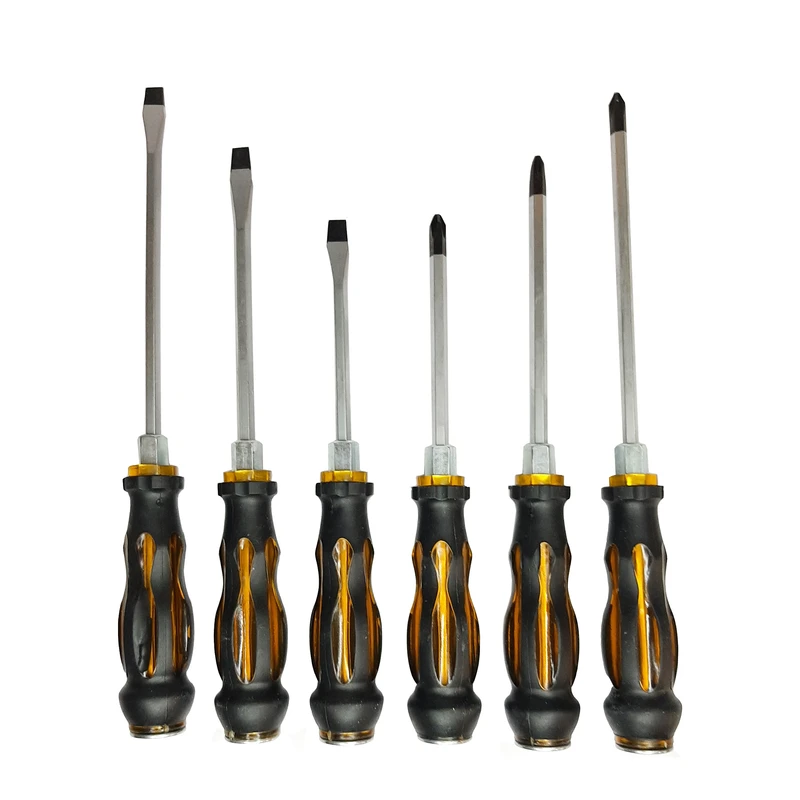 پیچ گوشتی ضربه خور یکسر دوسو و یکسر چهار سو کیزو تولز مدل PH2-XX بسته 6 عددی